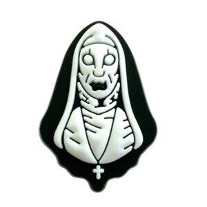 Croc Charm Horror Scary Movie The Nun Black White Halloween Paranormal